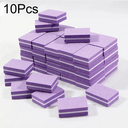 10-50-100pcs Professional Mini Nail Art Buffer File Set 100/180 Sandpaper Manicure Care Tips Sanding Polishing Tools Kit