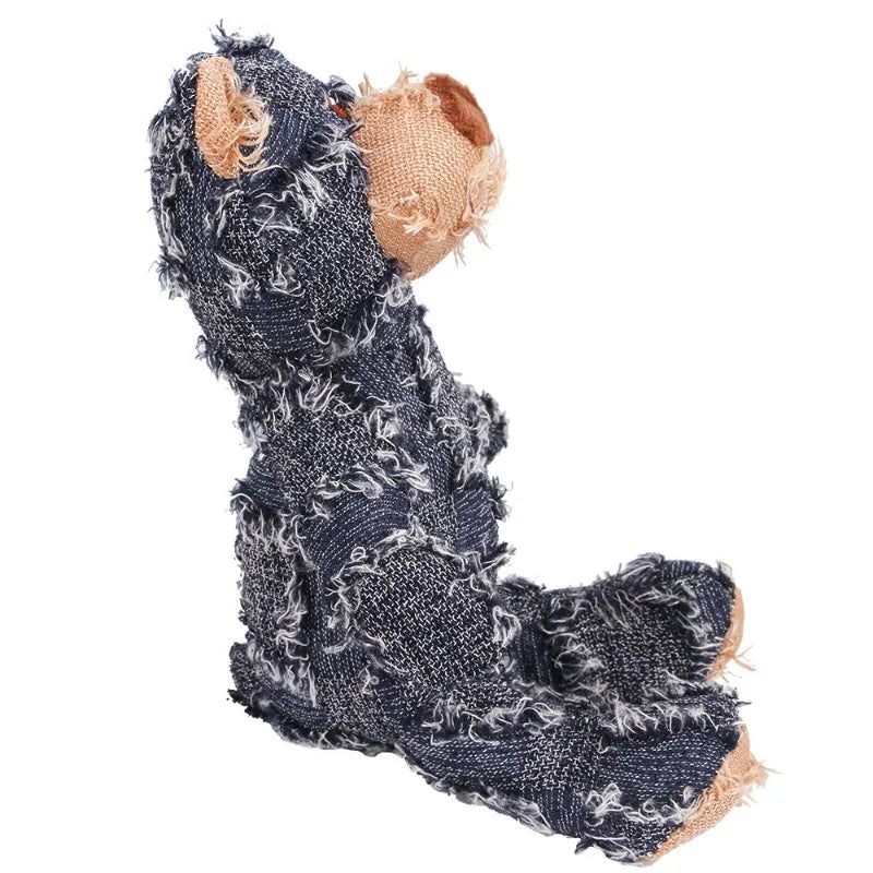 Dog Companion for Chewers Indestructible Bear Toy Resistant Squeaky Dog Toys Heavy Chewers Stuffed Plush Dog Toys for Aggressive