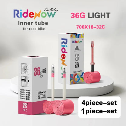 RideNow 700c Tpu Inner Tube 700Cx18-32C/32-47C Road Gravel Bike Plastic Valve & Removable Metal Valve Core External Thread Tube