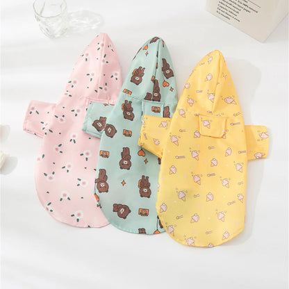 Cartoon Printed Dog Raincoat for Small Dogs Waterproof Pet Clothes Poodle Puppy Pomeranian Raincoats chubasquero para perros
