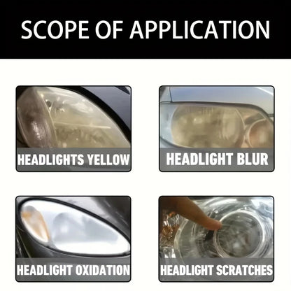 Car Headlight Restoration Polishing Kit - Scratch Remover & Oxidation Cleaner Repair Paste for Headlamp Assembly