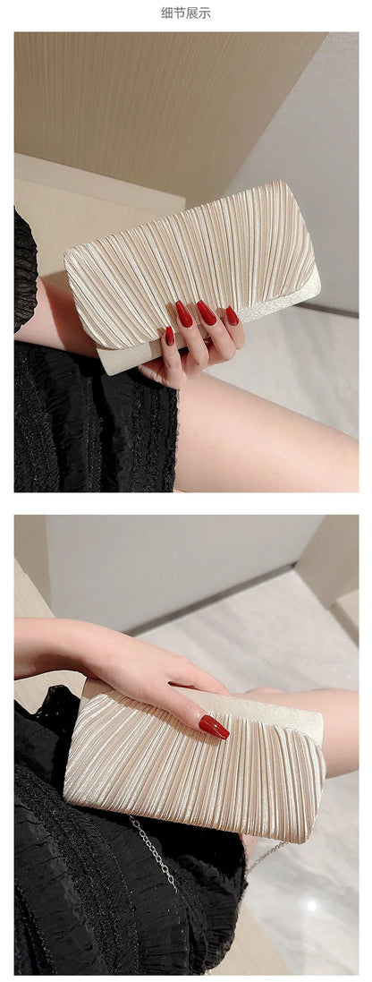 Texture Noble and Fashionable One Shoulder Crossbody Fashion Bag Party hand bag elegant luxury Fashion fold evening clutch bag