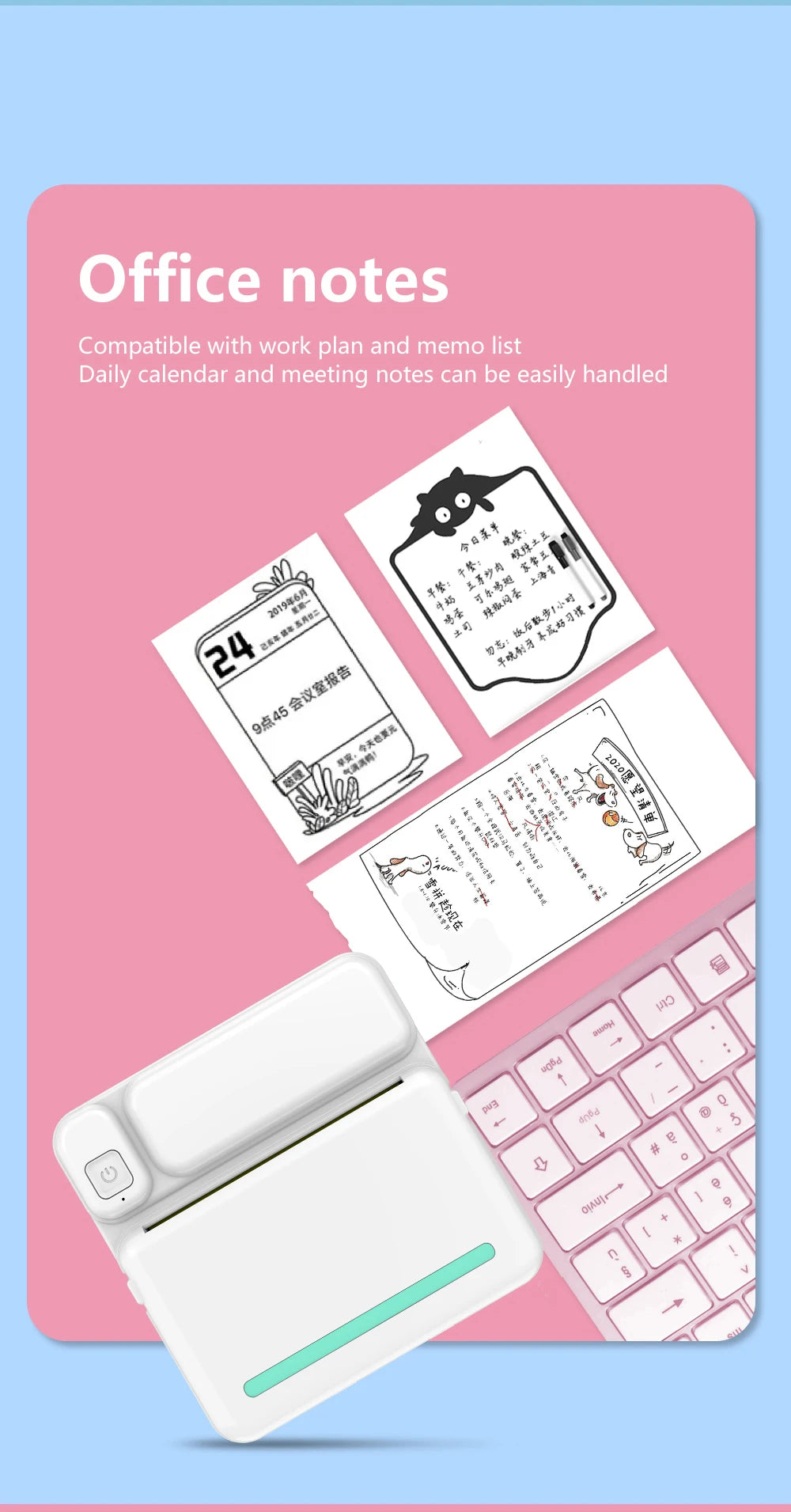 Portable Mini Bluetooth Wrong Printer Mobile Phone Photo Title Note Print Pocket Student Error Label Printer for Children's Gift