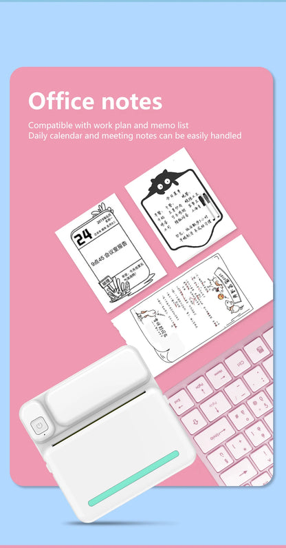 Portable Mini Bluetooth Wrong Printer Mobile Phone Photo Title Note Print Pocket Student Error Label Printer for Children's Gift