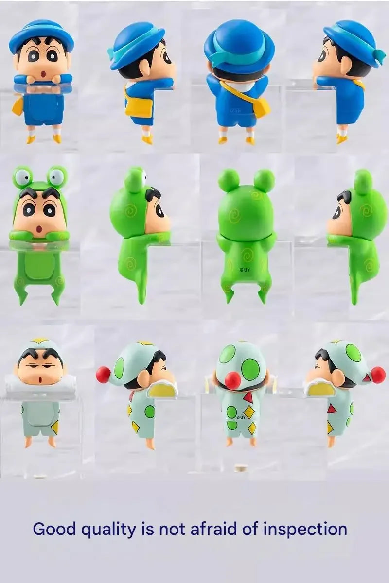 Kucikuji Original Crayon Shin Chan Blind Boxs Toys Kawaii Figures Anime Model Mobile Phone And Computer Screen Car Ornament Toys