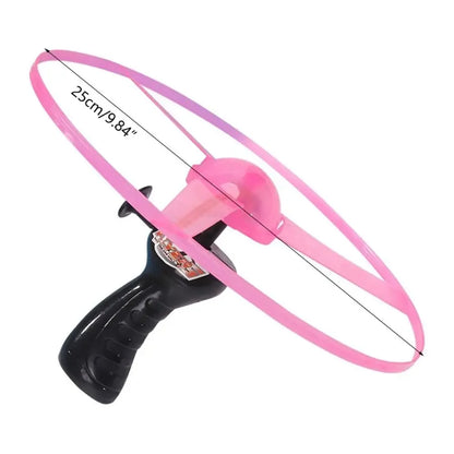 Luminous Flying Disc Propeller Toys LED Lighting Pull String Flying UFO Toy Spinning Top Outdoor Game Sports Toy Gift