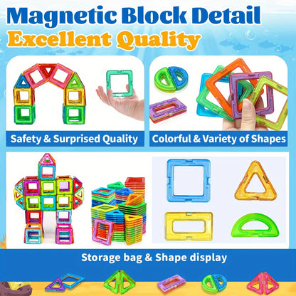 Magnetic Blocks Building, Improve Creativity Hands-On Ability 3D Puzzle Design Toy, for 3 - 6 Years Old Birthday Halloween Gift