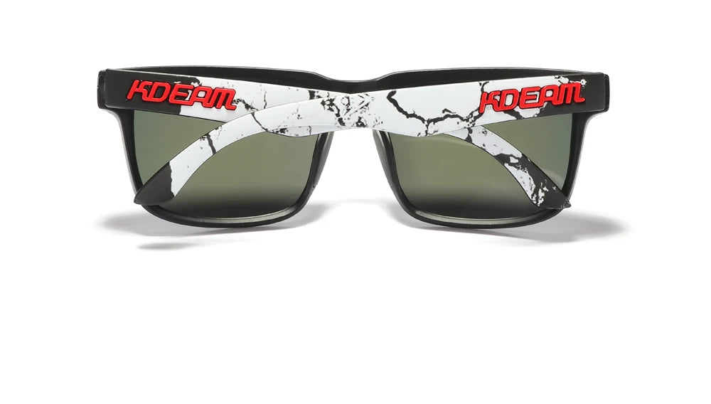 KDEAM Men's Polarized Sunglasses Square Casual Outdoors Sun Glasses Women Unisex Sunglass For Couple With Zipper Case