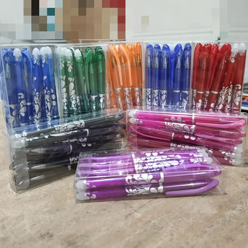 Boxed Multicolor Erasable Gel Pens, Medium Tip 0.5mm, Smooth Writing, Suitable for Office and Everyday Use, Christmas Present