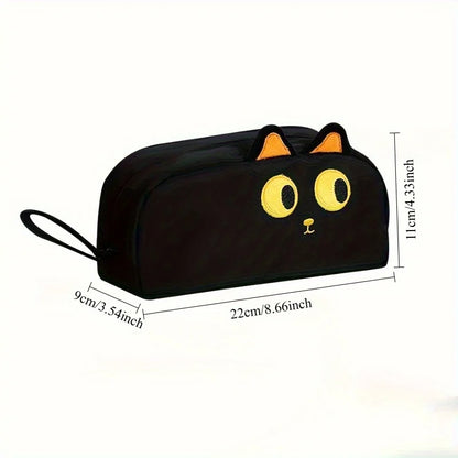 Cute 3D Black Cat Pencil Case-Large Capacity Polyester School Supplies,Cute Cat Lover Gift for Students & Office (Paw Design)
