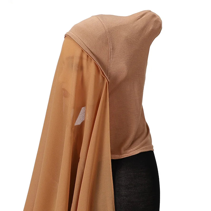 Full Cover Inner Muslim Chiffon Hijab Instant Scarf Islamic Cap Head Wear Caps Underscarf Bone Bonnet Headcover