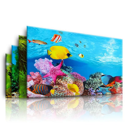 Background Aquarium 3D Sticker Poster Decoration Fish Tank Ocean Plants Double-sided Landscape Aquarium Ornament Accessories
