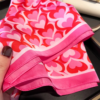 70cm Silk Feeling Square Scarf Women Satin Bandana Print Scarves Head Band Fashion Lady Hair Shawl Wrap Female Neckerchief Hijab
