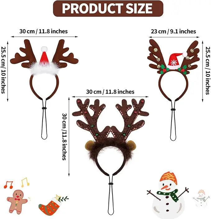 Christmas Decoration Pet Headwear Party Dress Up Antlers Hair Hoops Pet Supplies Christmas Hat Headbands Dog Elk Hair Hoops