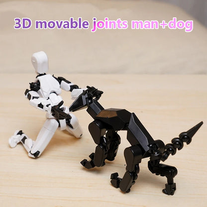 3D Multi-Jointed Movable Shapeshift Robot Joint Dog Creative Printed Mannequin Dummy Action Model Doll Toys for Children's Gifts