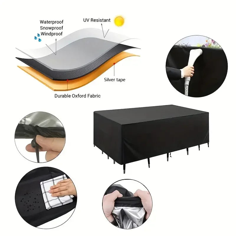 218 Sizes of Patio Furniture Covers, Table and Chair Covers, Waterproof, Dustproof, UV-proof 210D Oxford Cloth Protective Cover