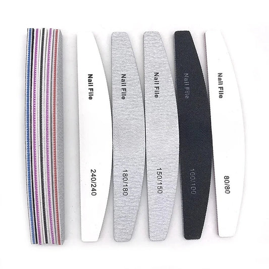 5/25Pcs/Lot Nail File Mix Color 80/100/150/180/240 Grit Professional Sandpaper Cuticle Remover Buffer Files Manicure Tool Set