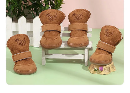 New Pet Snow Boots Cat Dog Plush Cotton Boots Soft Comfortable Washable Spring Winter Small Dog Warm Shoes Pets Products