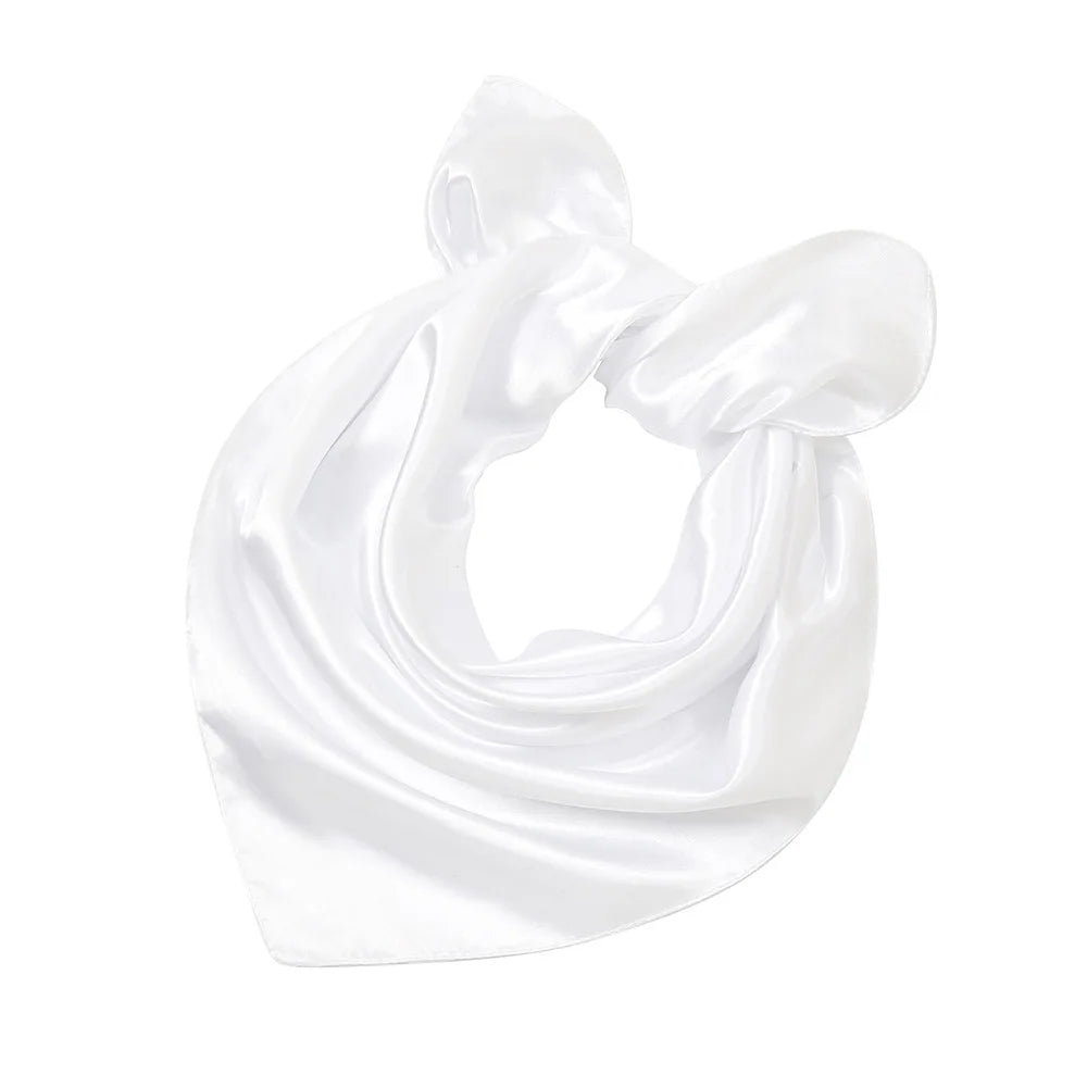 Women New Plain Satin Solid Color 60x60cm Square Scarf Girl Simulation Silk Performance Small Scarves Best Party Gift
