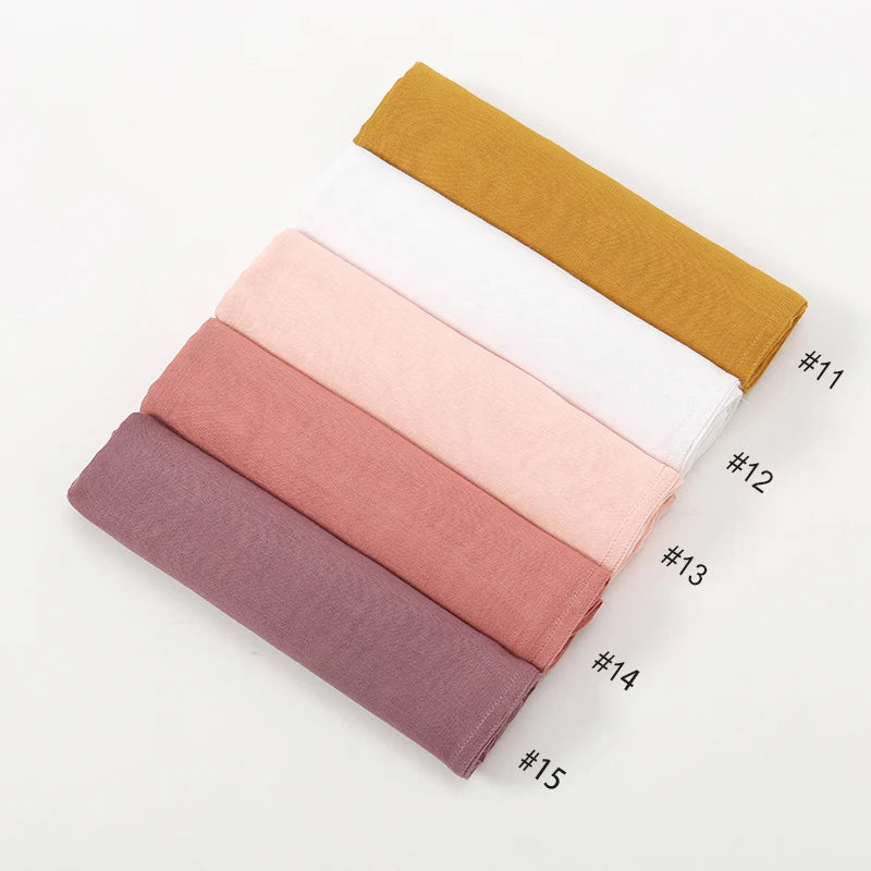 Fashion Modal Hijab Rayon Cotton Shawls Muslim Hijabs For Women Plain Scarf Big Size Headscarf Islamic Turban Headband 190*85cm