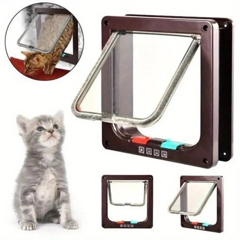 Pet Cat Door Hole Dog Door Hole Can Control Free Entry And Exit Pet Home Practical Two-way Door Safety Flap Door Pet Supplies