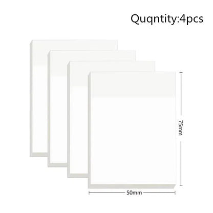 50 Sheets Transparent Sticky Note Pads Waterproof Self-Adhesive Memo Notepad School Office Supplies Stationery