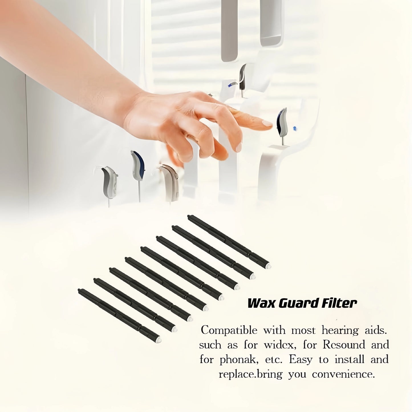 5 Packs/ 40pcs Wax Guard Filters Hearing Aid Accessories for Phonak, Resound, Widex and Unitron