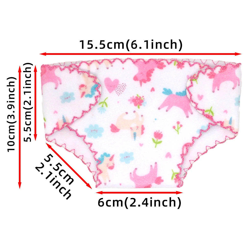 2pcs Doll Diapers Doll Underwear for 14-18 Inch Baby Dolls and Other Similar Dolls 43cm Baby Born Doll Underwear Doll Bibs
