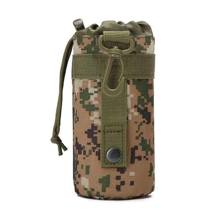 Outdoor Molle Water Bottle Bag Rack Camping Hiking Bicycle Bottle Bag Pulling Rope Multi functional Bottle Bag