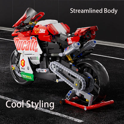 Technical V4 Motorcycle Building Blocks Set Famous Super Motorbike Model Kit Racing Bricks Teens Assembled Toys Gifts For Boys