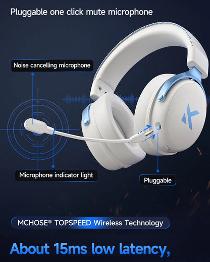 MCHOSE V9 pro E-Sports Headset with Microphone Tri-Mode Gaming USB Wireless 7.1 Channel Surround Sound Portable Audio Headphones