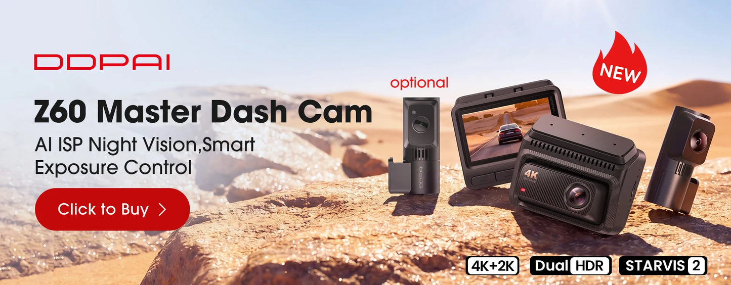 DDPAI 4K+4K New Z90 Master Dual 4K Front Rear Dual HDR for Sony Car Dash Cam ADAS Parking 5GHz WiFi Camera DVR Video Recorder