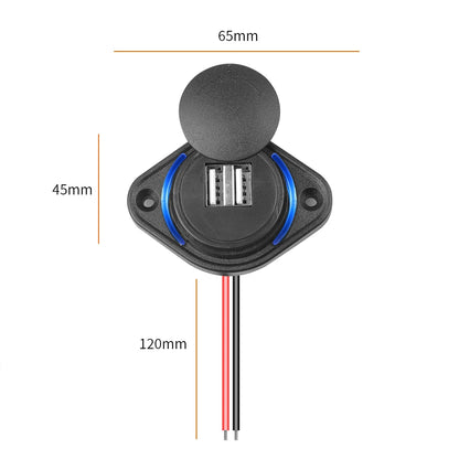 Dual USB Charger 12-24V 3.1A Car Charger Power Socket Adapter Phone Charging for Motorbike Car Boat ATV UTV Camper Caravans