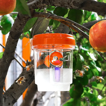 Clear Plastic Outdoor Insect Trap with Lid - Effective for Catching Fruit Flies, Wasps, Transparent Design for Easy Monitoring