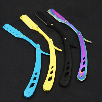 Men's Barber Shaving Razor Folding Knife Unisex Hair Removal Tool Eyebrow Knife ( Blades Not Included)