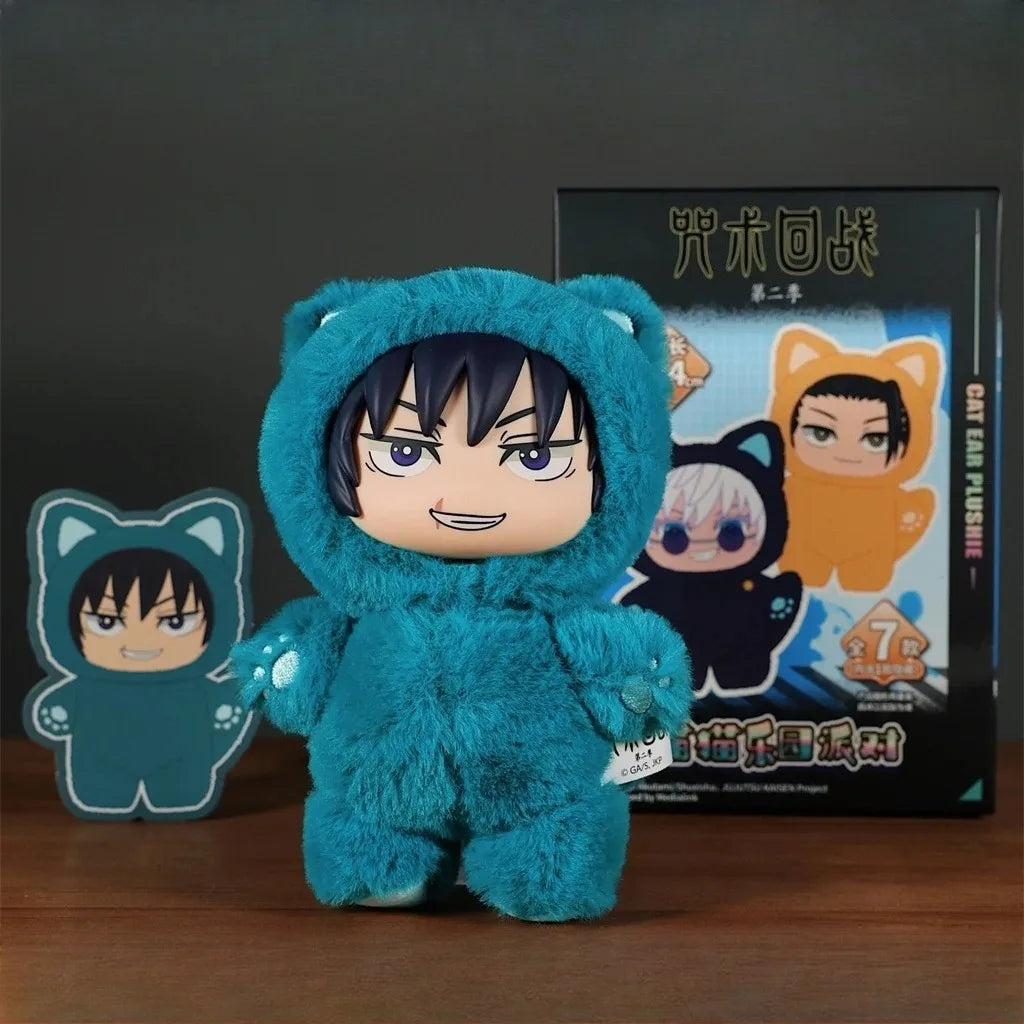 HOT Jujutsu Kaisen S2 Cat Park Party Gojo Toji Fushiguro Geto Suguru Blind Box Plush Bag Charm Collectible Model  Christmas Gift