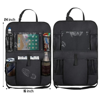 Car Seat Organizer Multifunctional Oxford Fabric Car Back Multi Pocket Storage Bag with Tablet Holder Protector for Kids