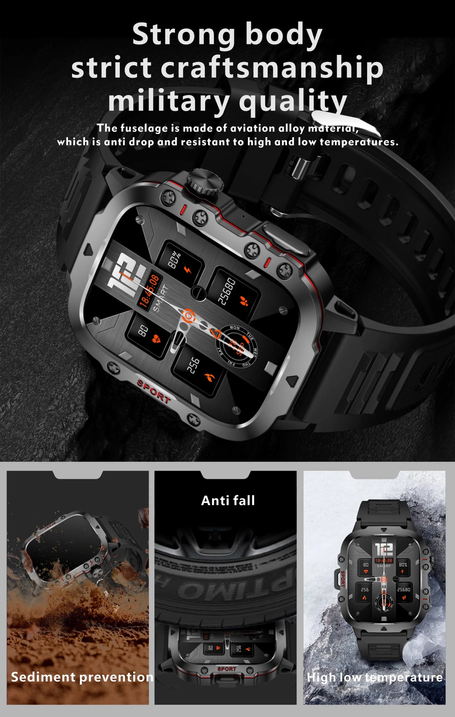 Original Military Men Smart Watches Wireless Call Fitness Clock IP68 Swim Waterproof Sport Smartwatch for Women IOS Android 2025