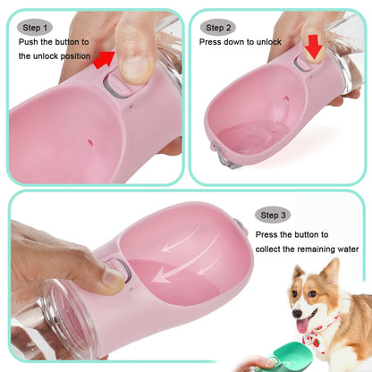 350ml 550ml Portable Water Bottle for Dog Cat Drinking Cup with Lanyard Leakproof Puppy Kitten Water Feeder Outdoor Pet Supplies