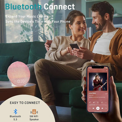 Wake Up Light Sunrise Alarm Clock White Noise Sound Machine Bluetooth Speaker Color Night Light for Bedroom Ideal Gift