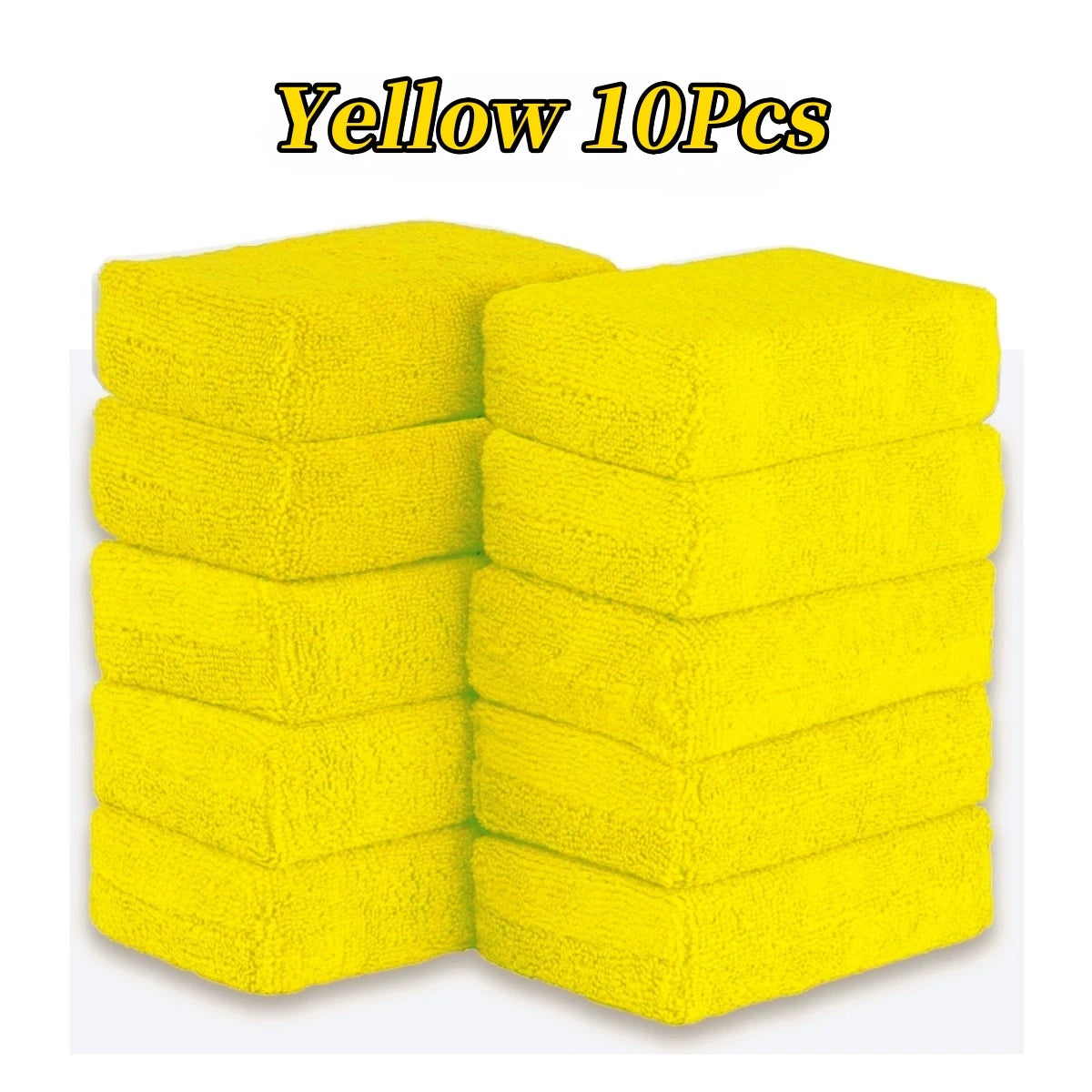 10PCS Microfibre Car Wax Applicator Pads Soft Auto Detailing Wax Sponge Rectangle Foam Car Paint Care Polishing Pad Car Cleaning