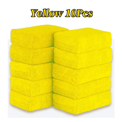 10PCS Microfibre Car Wax Applicator Pads Soft Auto Detailing Wax Sponge Rectangle Foam Car Paint Care Polishing Pad Car Cleaning
