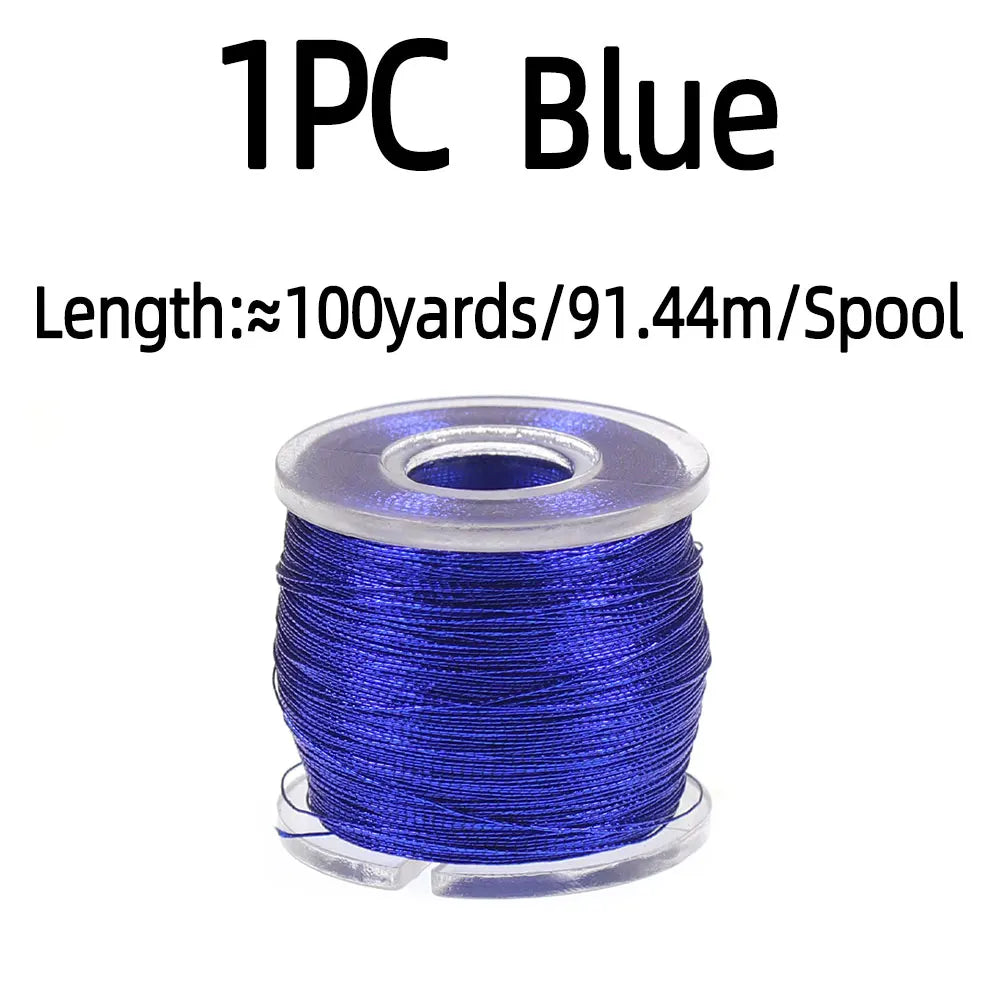 100 Yards/Spool Fishing Rod Building Metallic Thread Nylon Fibers Guide Ring Fix Line Jig Hook Tying Rod Repairing Line