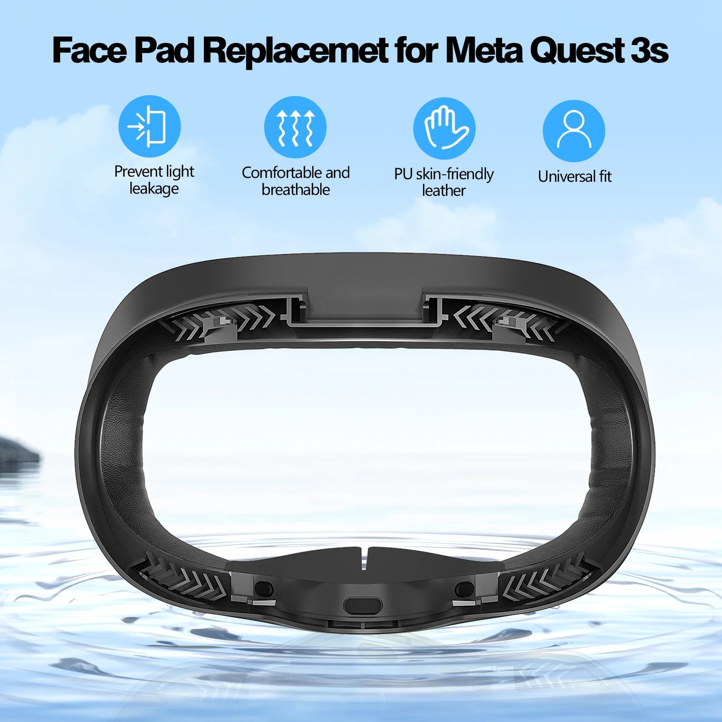 HUADAI design Face Cushion Pad Compatible with Quest 2/Quest 3/Quest 3S Accessories , with Glasses Spacer Air-Circulation Design