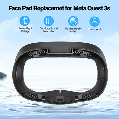 HUADAI design Face Cushion Pad Compatible with Quest 2/Quest 3/Quest 3S Accessories , with Glasses Spacer Air-Circulation Design