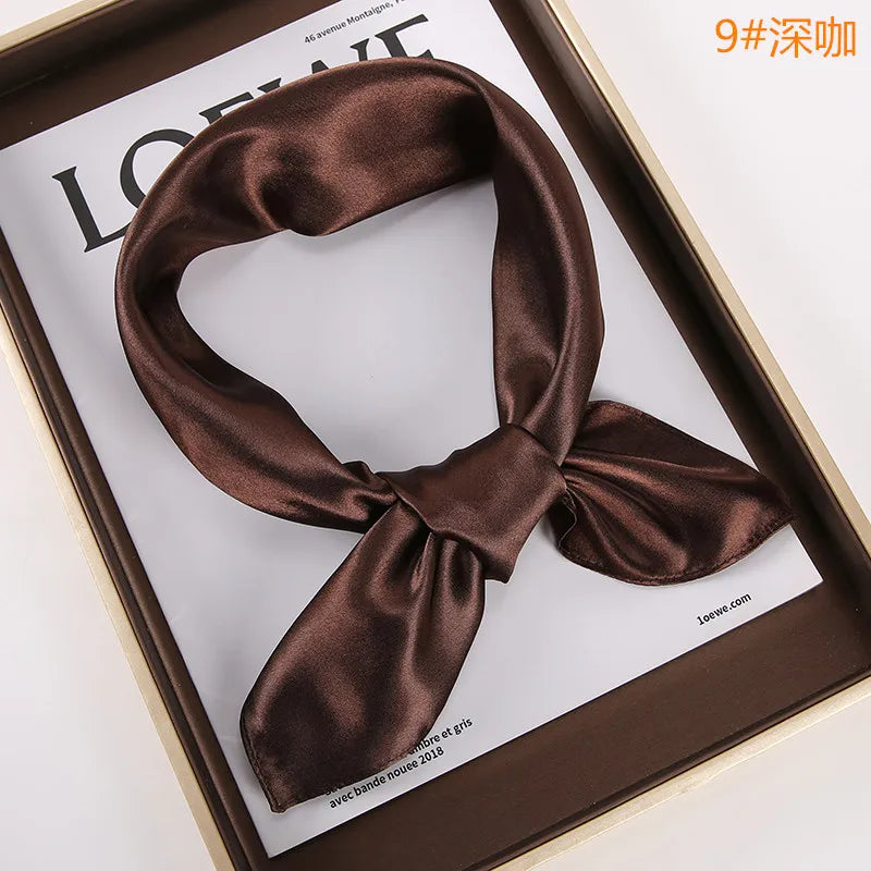 New Solid 60x60cm Square Scarf Single Imitation Silk Bright Light And Satin Performance Scarves Party Gift