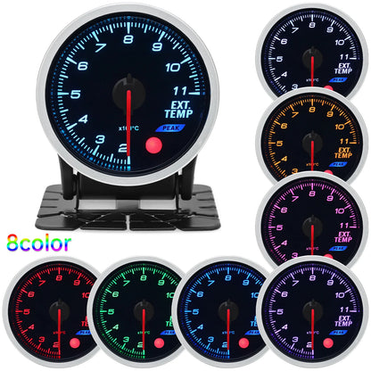 Universal Auto 12V 52mm 8 Color Racing Car Oil Pressure Water Oil Temp EGT Exhaust Temp Turbo Boost Tachometer Gauge Meter
