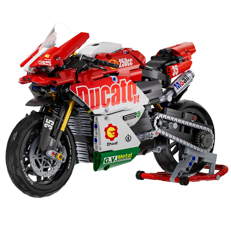 Technical V4 Motorcycle Building Blocks Set Famous Super Motorbike Model Kit Racing Bricks Teens Assembled Toys Gifts For Boys