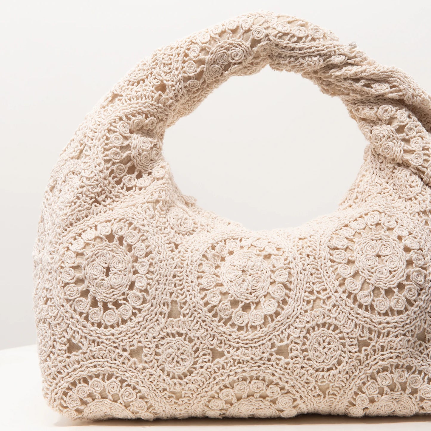 Pattern Hollow Woven Handbag，Bohemia Beach Bags for Women，Crochet Set，Beach Accessories Women，Travel Must Haves（Random Pattern）