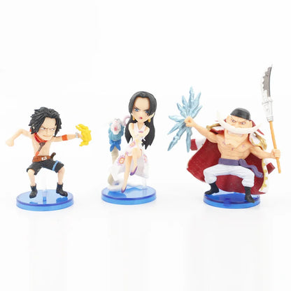 9pcs/set One Piece Zoro Ace Sabo Shanks Edward Hancock Yamato Katakuri Roger Anime Figure Toys Collection Model Ornaments